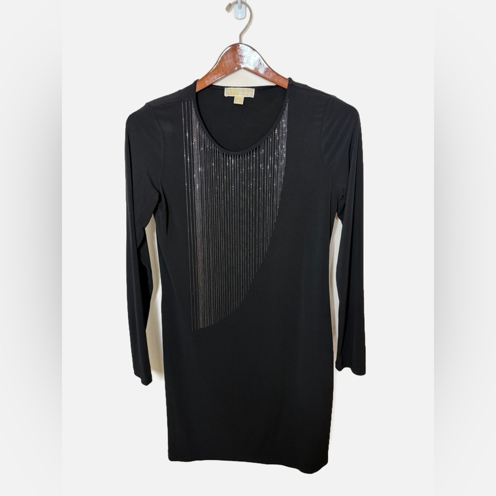 Michael Kors - Chic Black Chain Embellished Dress - size Medium - Perfect cond. - Picture 1 of 14